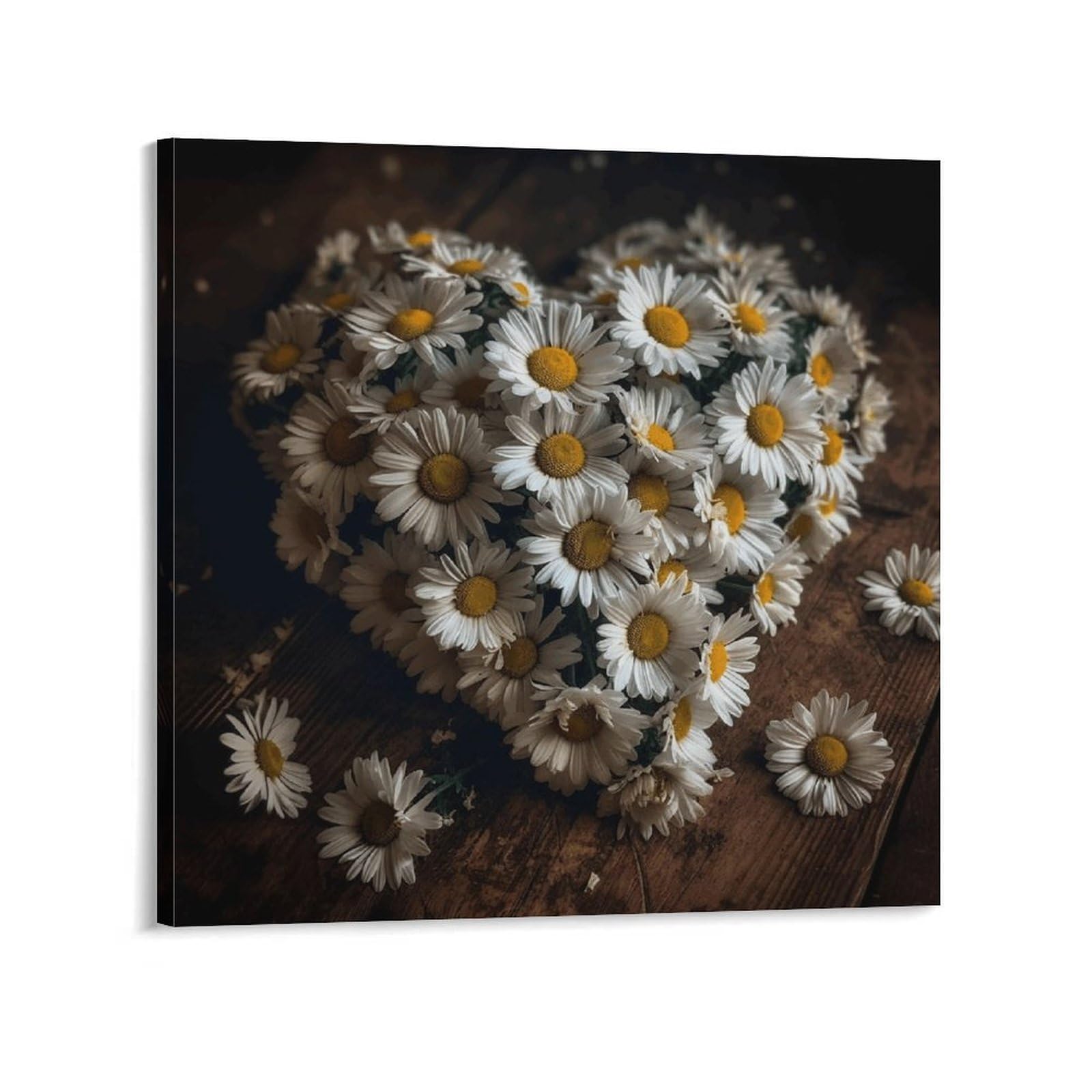 KLOPH Many Daisy Flowers Canvas Wall Art for Living Room 08x8inch Modern Artwork Painting for Bathroom Hanging Canvas Prints Aesthetic Wallart for Bedroom Kitchen Office Wall Decor