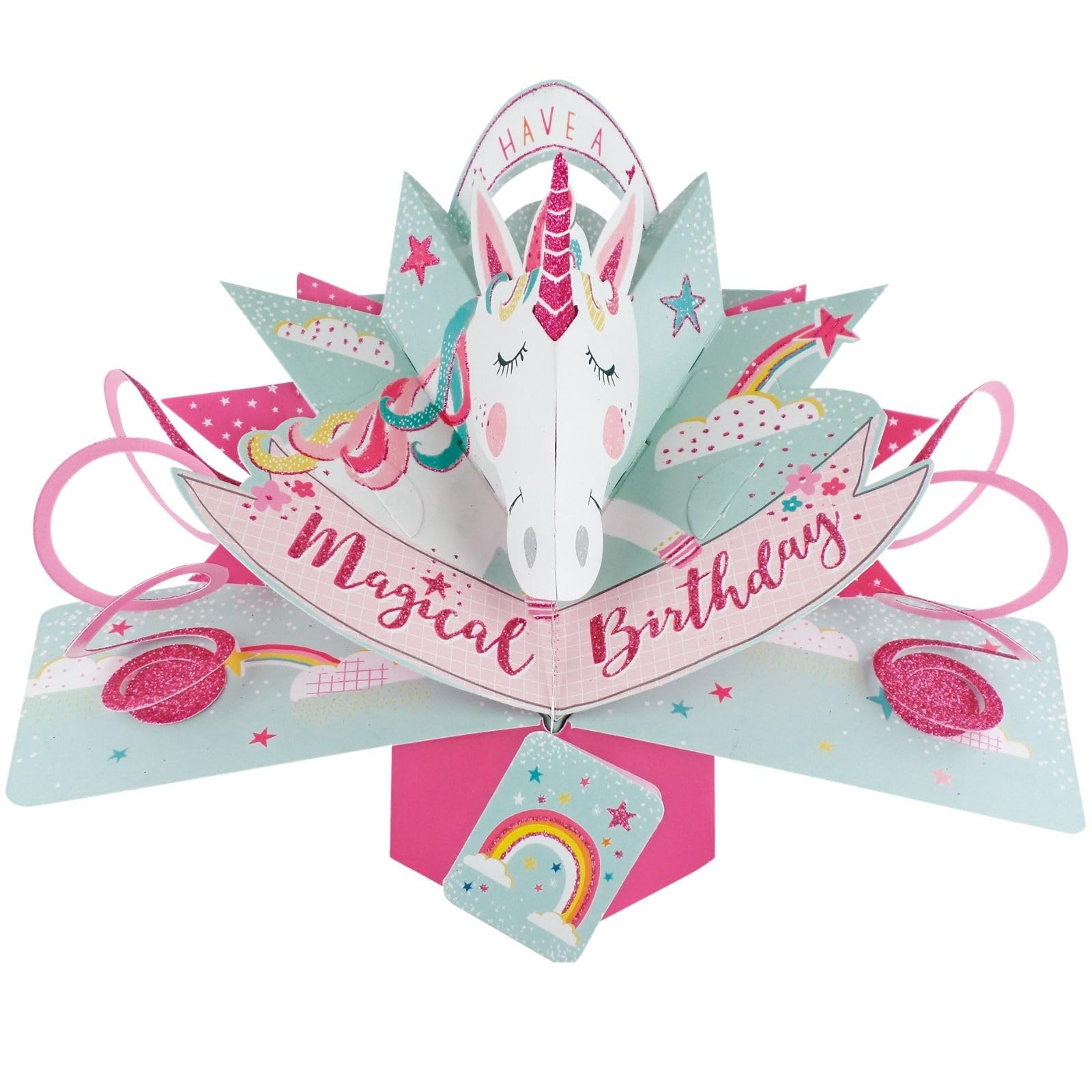 Unicorn Birthday Pop-Up Greeting Card Original Second Nature 3D Pop Up Cards