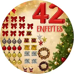 Kit 42 Enfeites Para Árvore Natal Decoração + Pisca e Ponteira (KIT 42 ENFEITES - 220V)