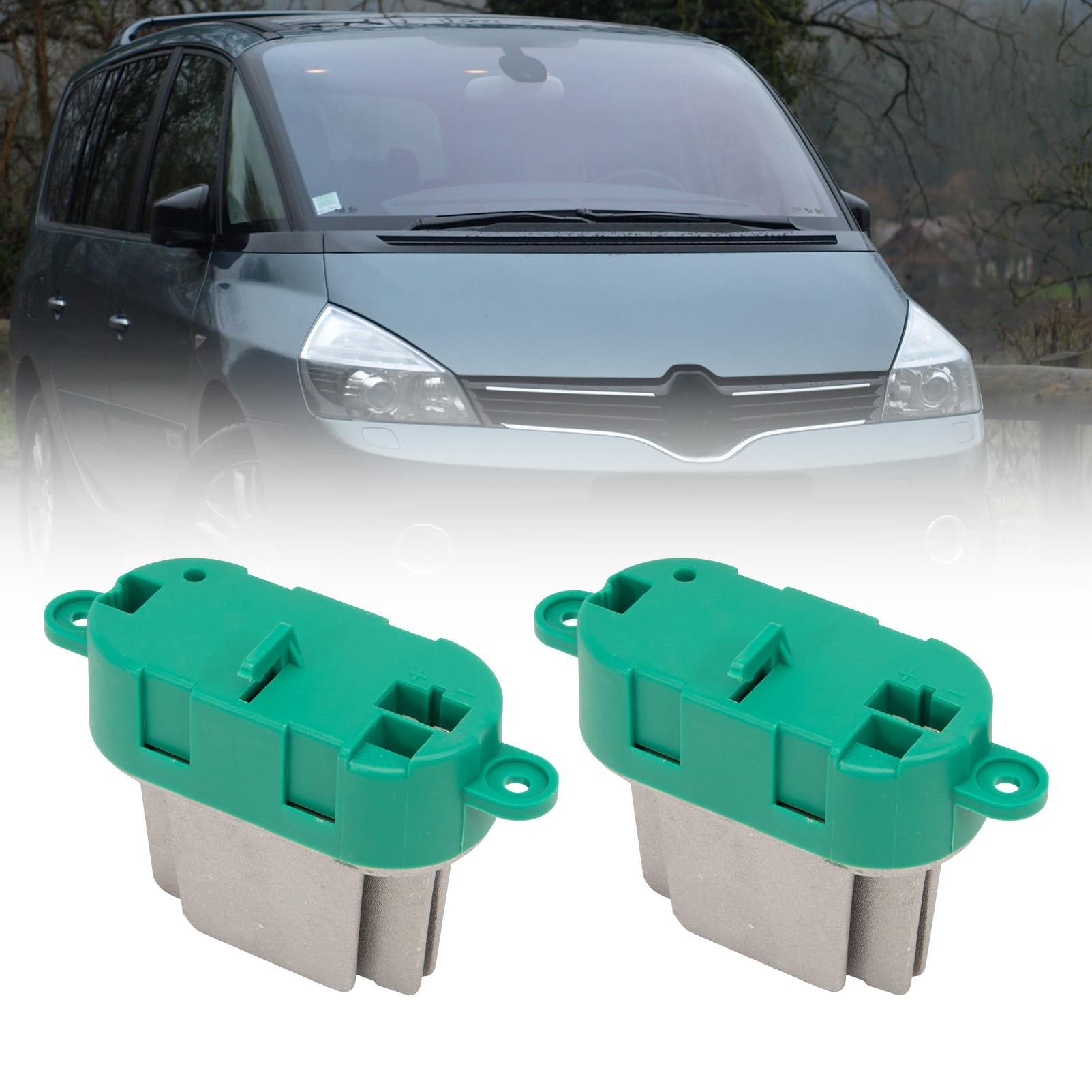 2 Stück Heizgebläse Motorwiderstand kompatibel mit Ren-ault Espace IV 2002-2022, 7701207453, Blower Widerstand Heizung Gebläse Motor 52492000