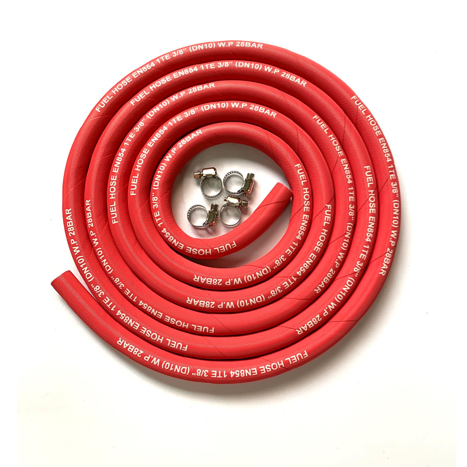 10FT Fuel Line 3/8" IN,6AN 10MM,2.8Mpa 400PSI,Fuel Systems Tube Hose,Red