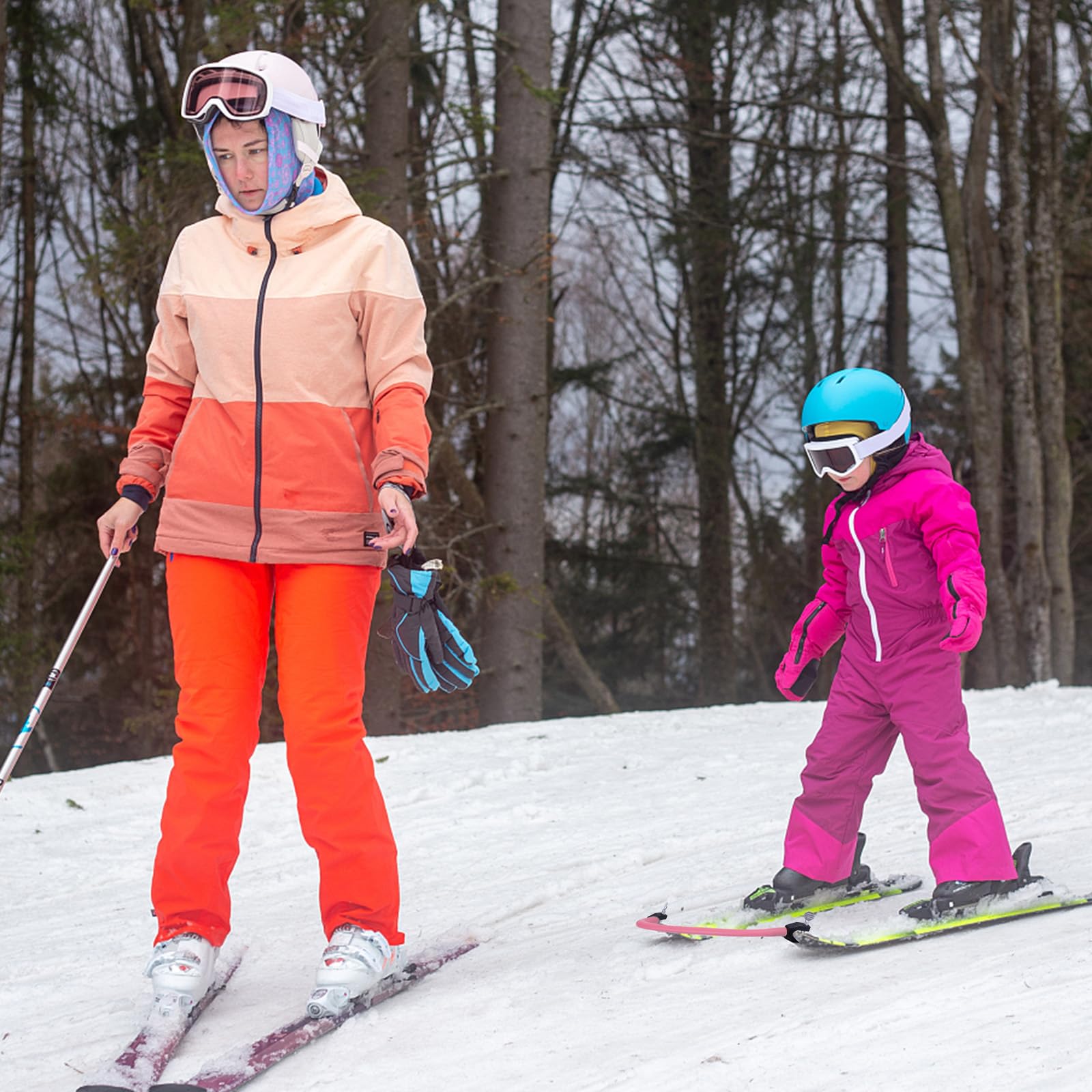 Connecteur de Pointe de Ski avec Entretoises pour Enfants Accessoires de Snowboard Rose Bleu