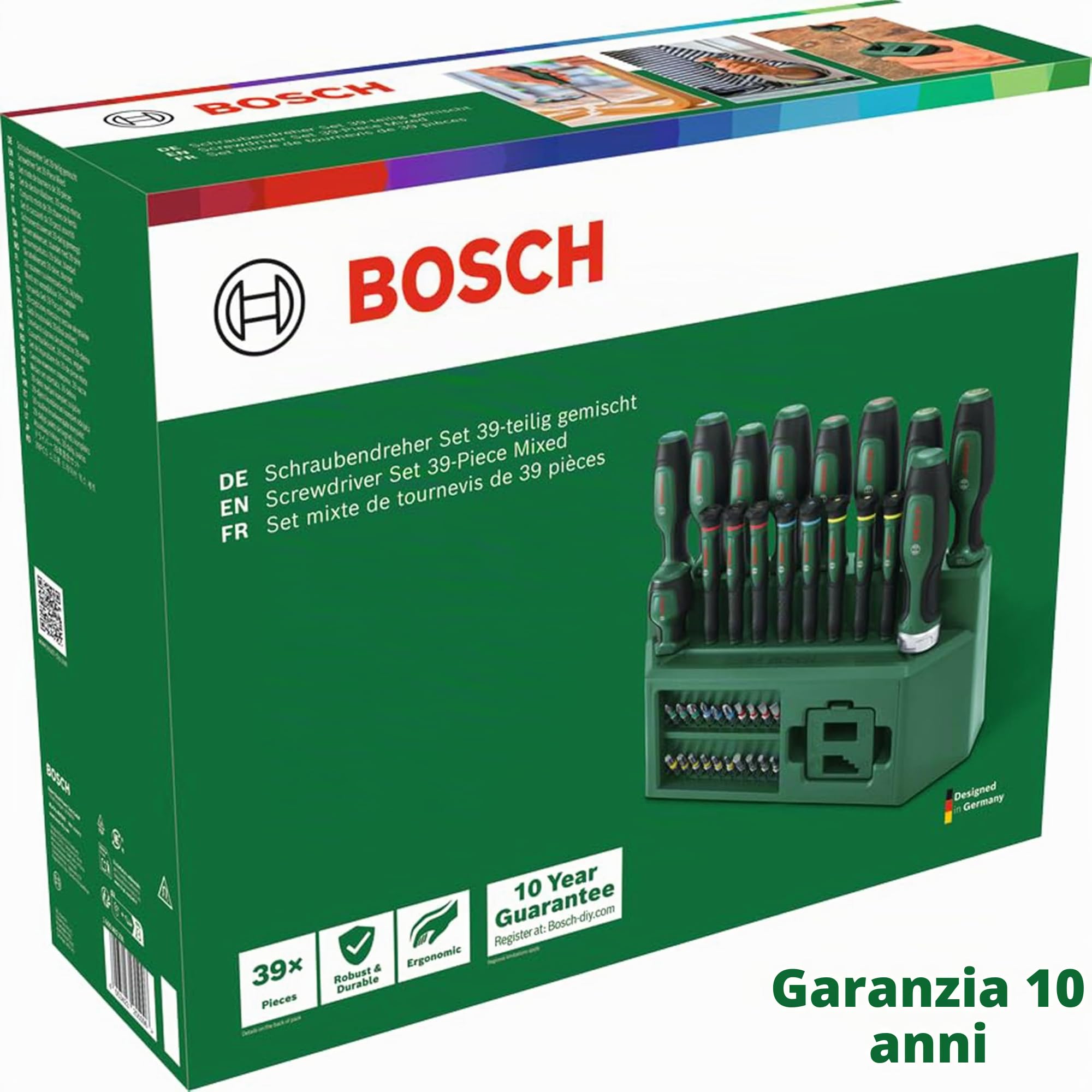 Bosch Set di cacciaviti 39 pezzi misti (accessori utensili manuali)