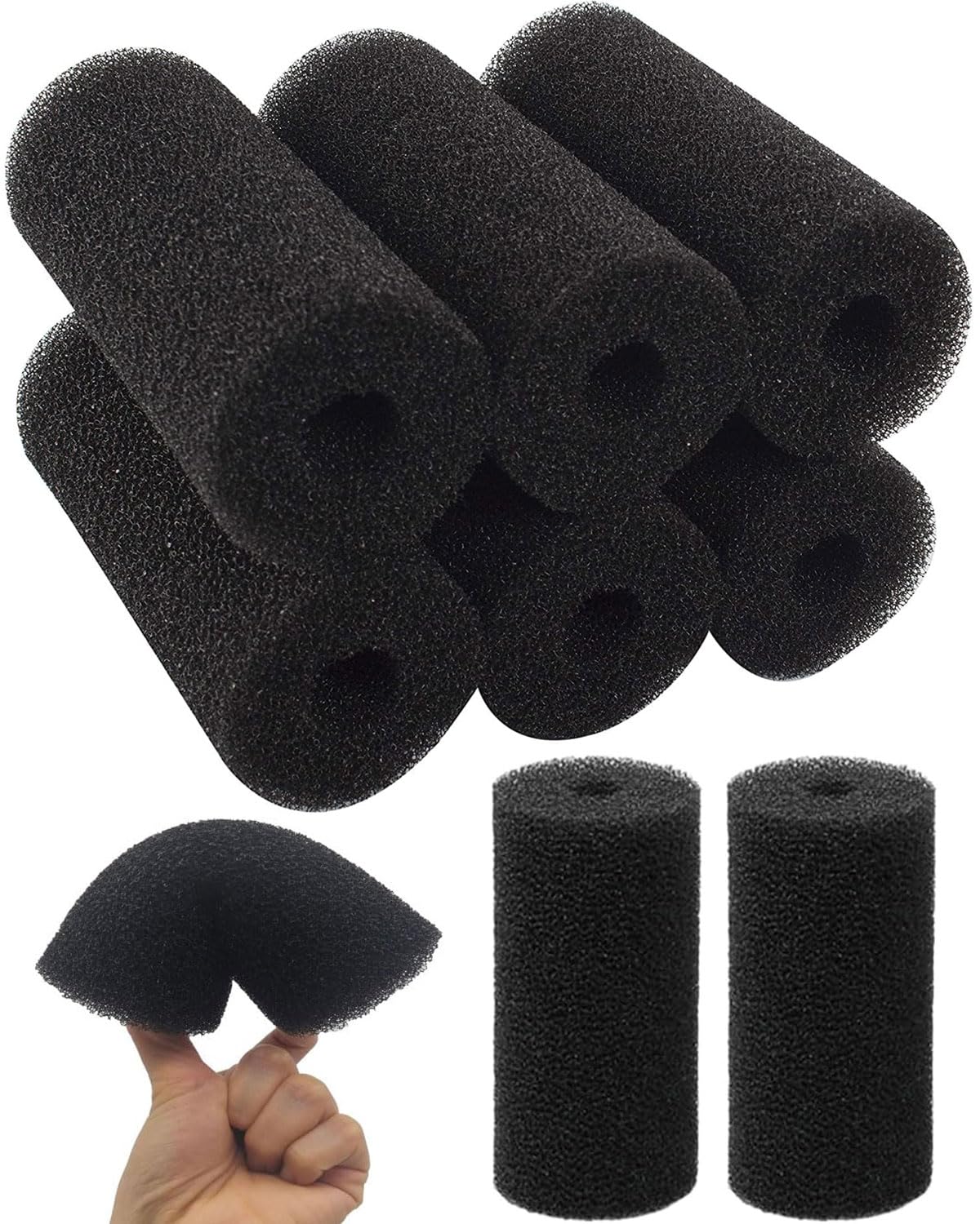 Spugna Filtro Acquario Prefiltro Diametro Interno 2 cm 8 Pezzi