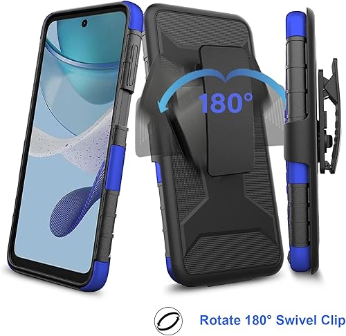 Miniatura 4 de Ailiber Funda para teléfono Moto G Power 5G 2023 con protector de pantalla, clip giratorio para cinturón con soporte, cuerpo completo resistente, a