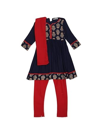 Karigari by Unlimited Baby-Girls Rayon Salwar KAMEEJ Dupatta