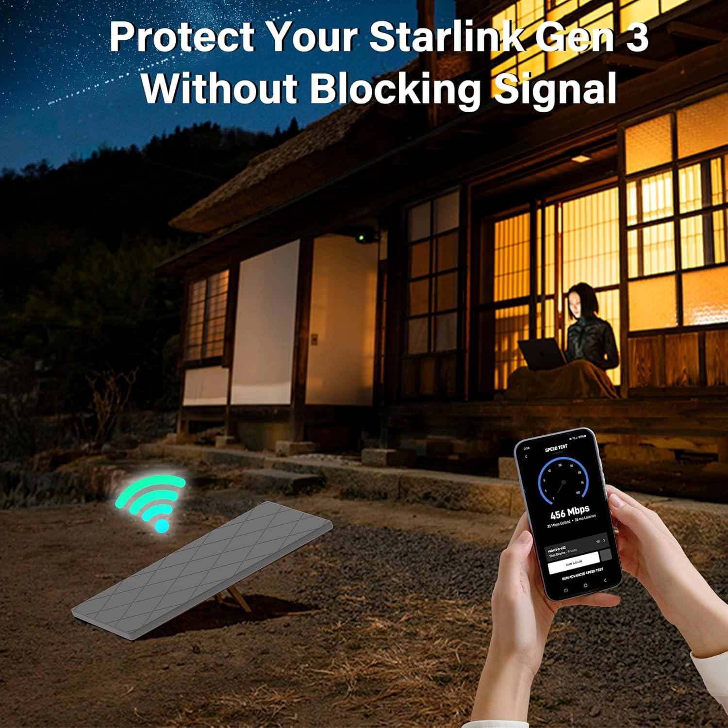 Starlink Gen 3 Standard 4X Custodia protettiva in silicone, antiurto e resistente alla grandine per Starlink Standard 4 parabola, protezione UV Nessuna interferenza di segnale per tetto, camper
