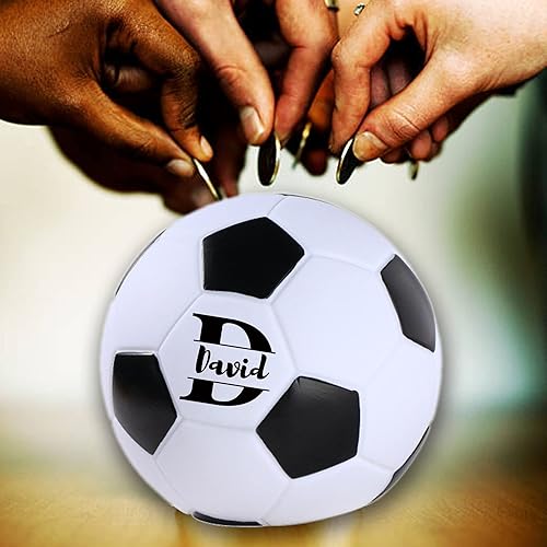 Miniatura 2 de Alcancías personalizadas para niños, banco personalizado para niños y niñas, banco de pelotas de fútbol, banco de dinero en efectivo, banco de