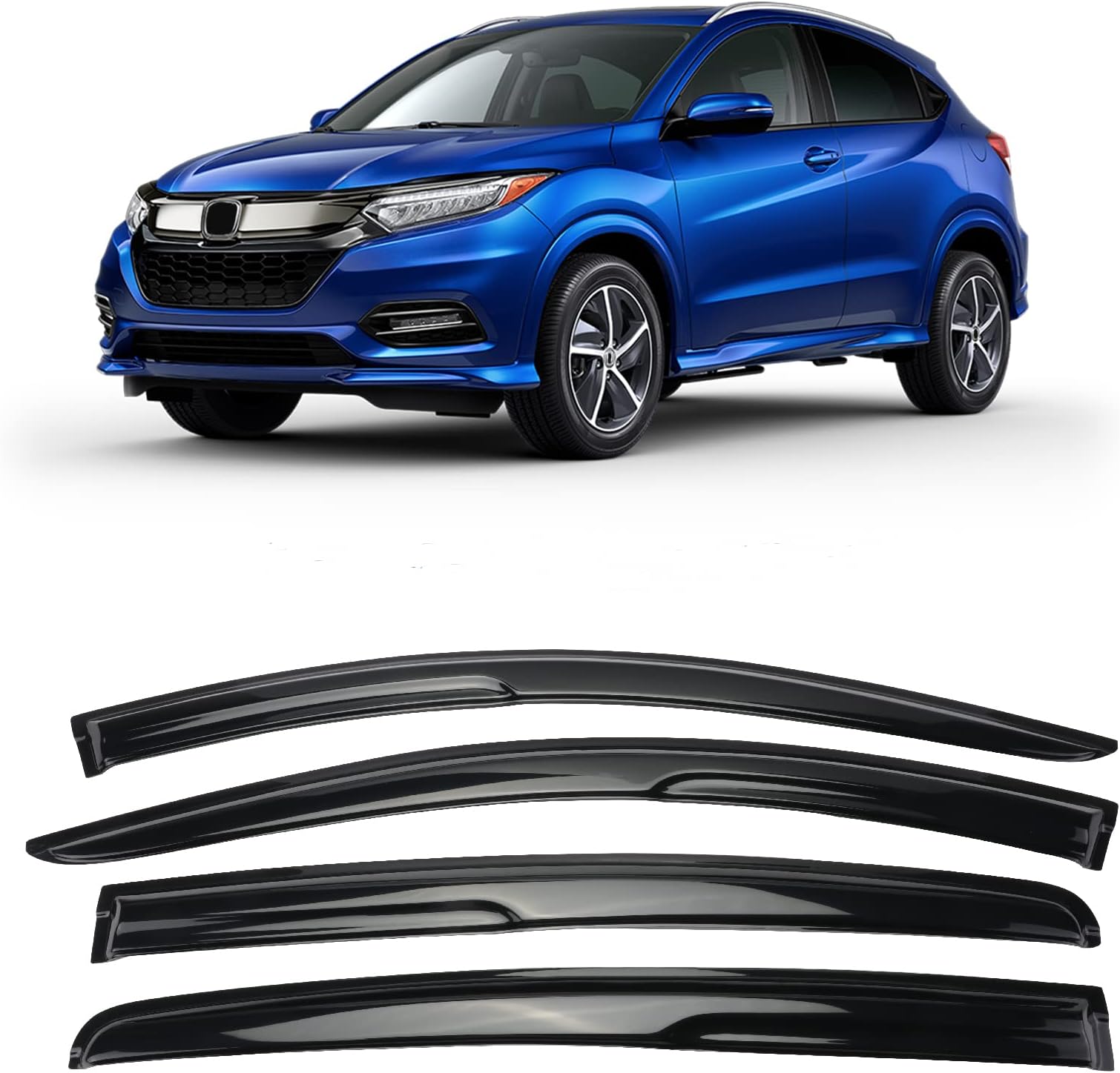 NOPOCA Window Visor Window Wind Deflector Fit for 2016 2017 2018 2019 2020 2021 2022 2023 Honda HR-V Accessories 4pcs，Window rain Guards，Window Visors Accessories for Cars 94369
