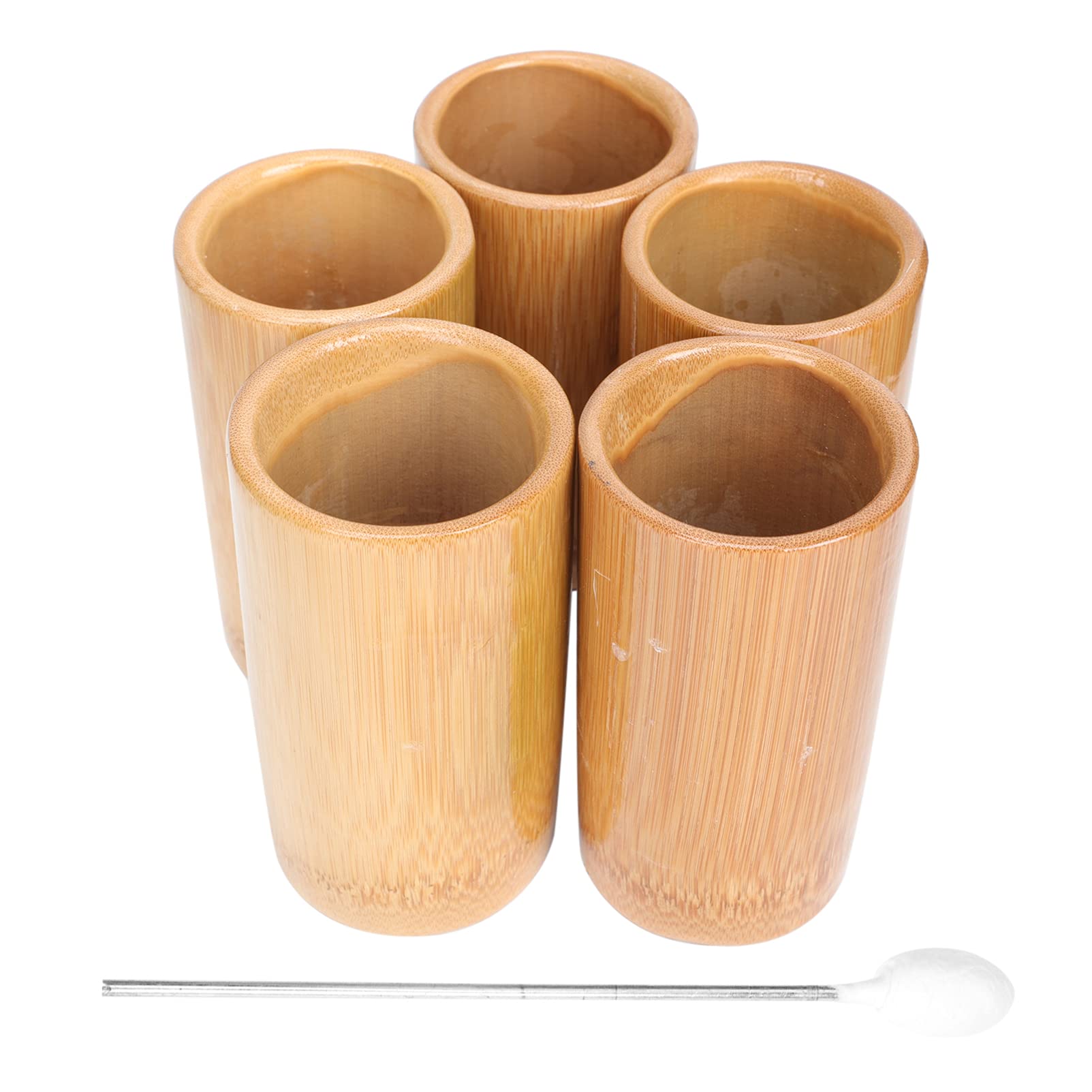 Angoily Bamboo Fire Cupping 5pcs Bamboo Cupping s Tools Facial Kit Body Suction Cups Household Supplies Supplies Glass Jar Device Set