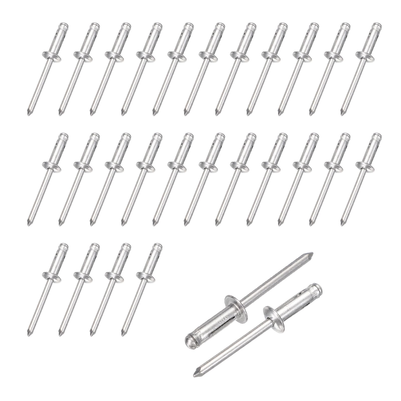 sourcing map 50pcs Aluminum Large Head Grip Rivets 4.8x16mm Multi-Grip