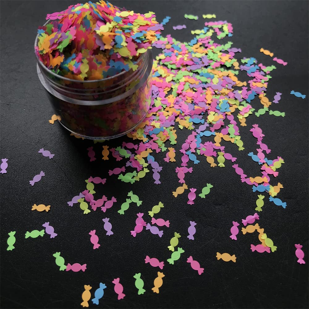 10 Grams/Pack Colorful Mixes Candy Shape Glitter Sequins for Festival Rave Beauty Makeup Face Body Nail Craft Art Christmas Halloween Decoration (Color Mixes 1) - Image 2