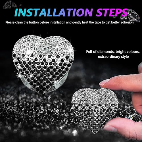 Miniatura 4 de Sylvil Bling - Cubierta brillante para botón de arranque del motor de automóvil, calcomanía de botón de encendido con diamantes de imitación