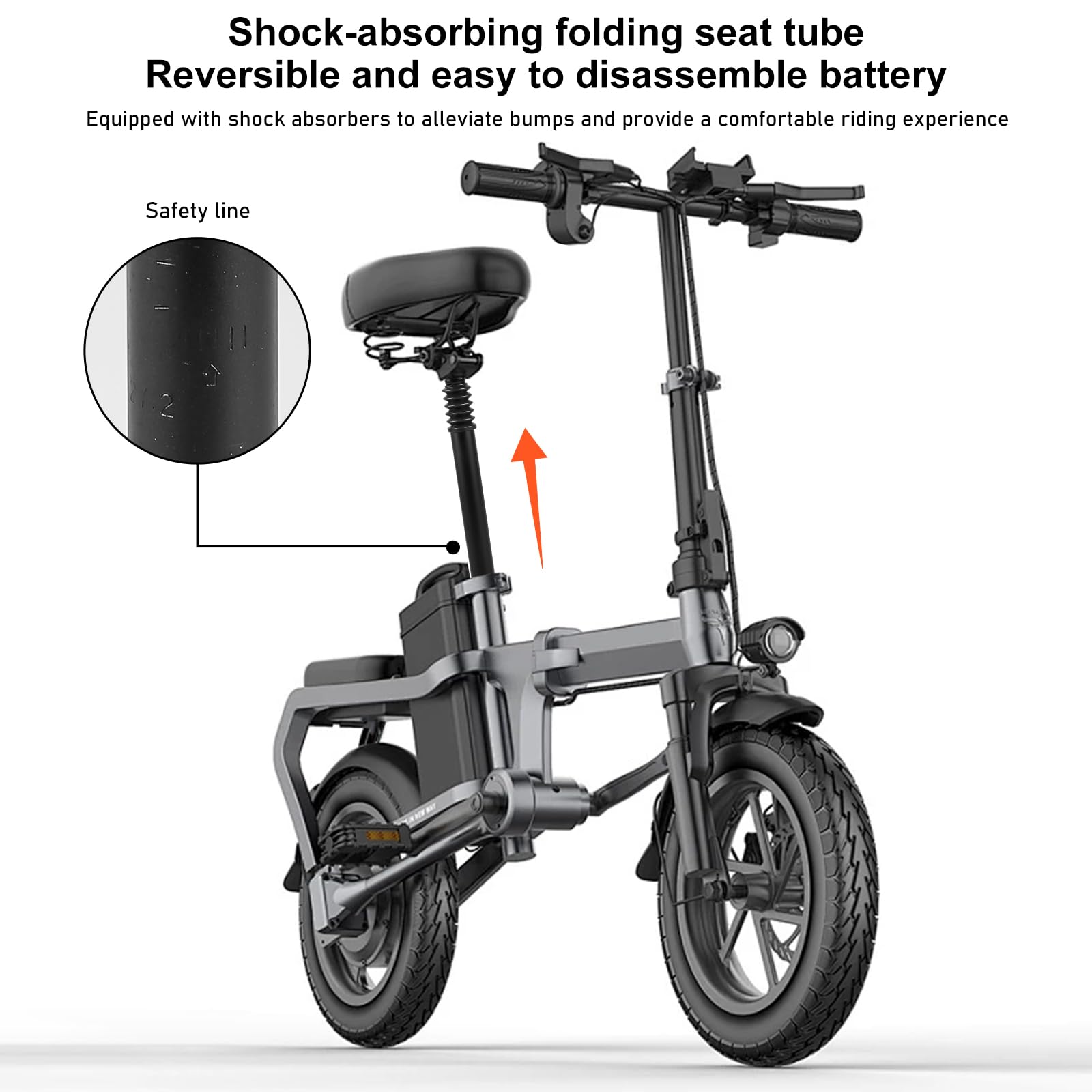 Spring Federsattelstütze, 27.2mm Sattelstütze Klappbar Federsattelstütze E-Bike-Sattelstützen, Fahrrad-Sattelstütze Gefedert aus Aluminiumlegierung für E-Bike-Faltrad, MTB, Downhill