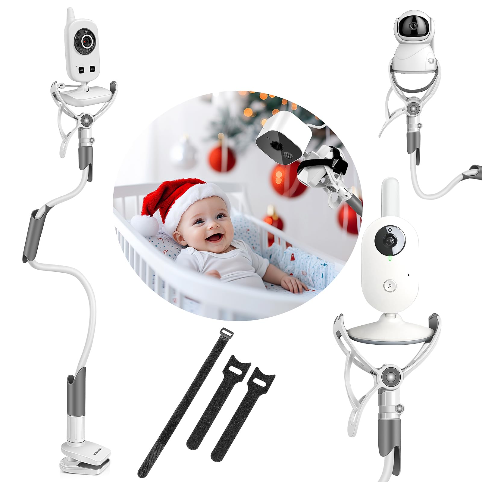 BURNNOVE Babyphone Halterung 85 cm Kein Bohren Erforderlich mit Schultergurt Kompatibel für Philips Avent/GHB/OBVHNUA/Leapfrog Babyphone