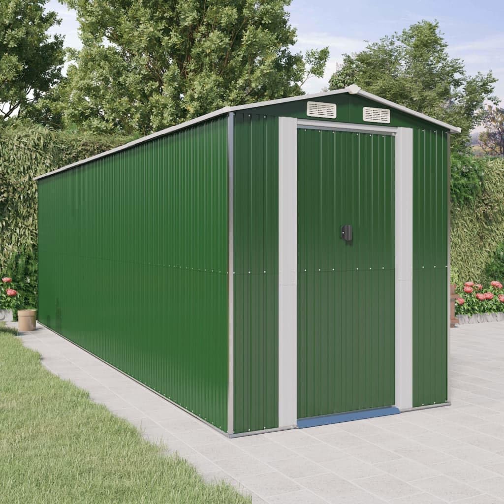 Générique Abri de Jardin Vert 192x606x223 cm Acier galvanisé,Maison & Jardin,Pelouses & Jardins,Vie en extérieur,Structures extérieures,Cabanes & abris de Jardin,3147432