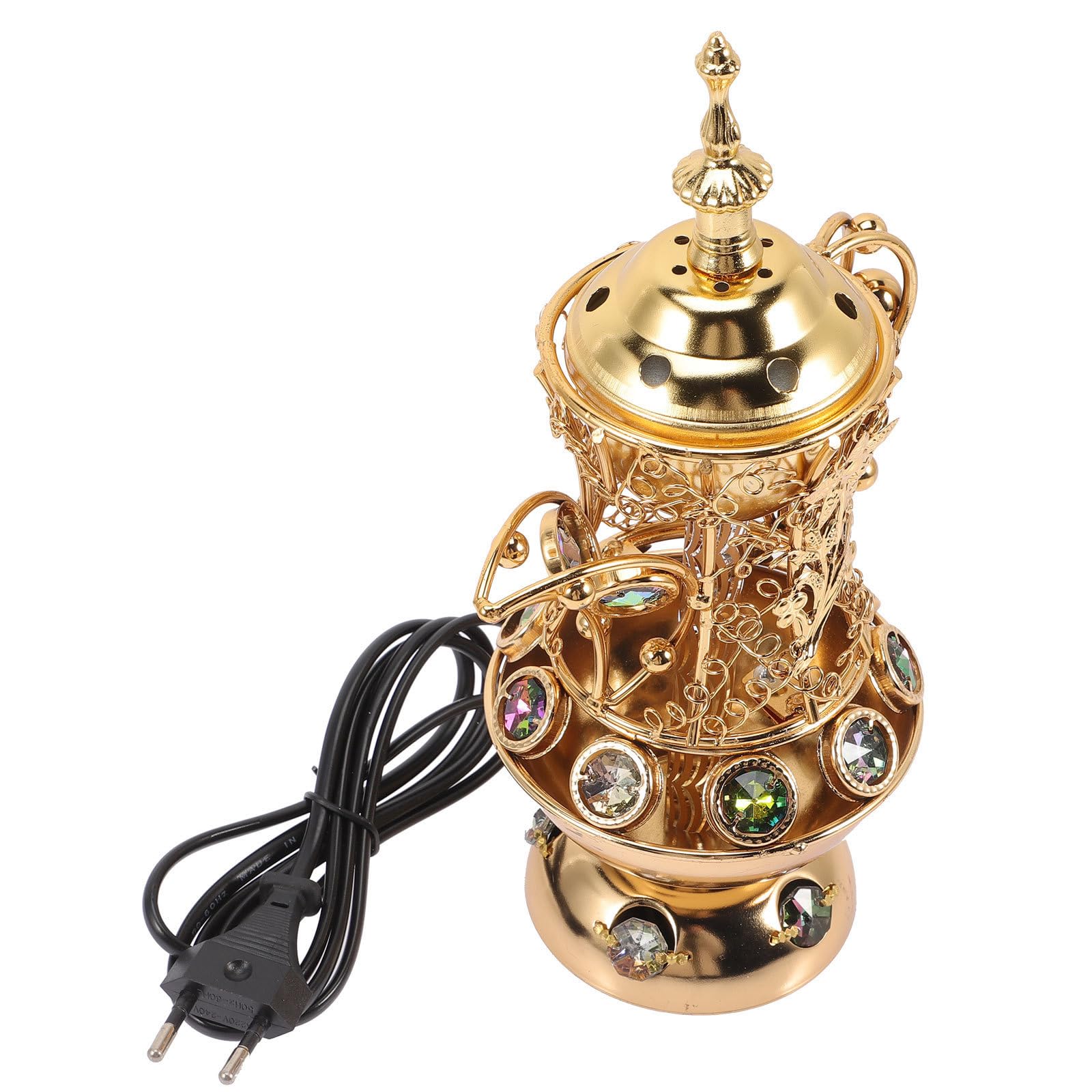Quemador Estilo Vintage de Hierro Enchufable de Incienso Dorado