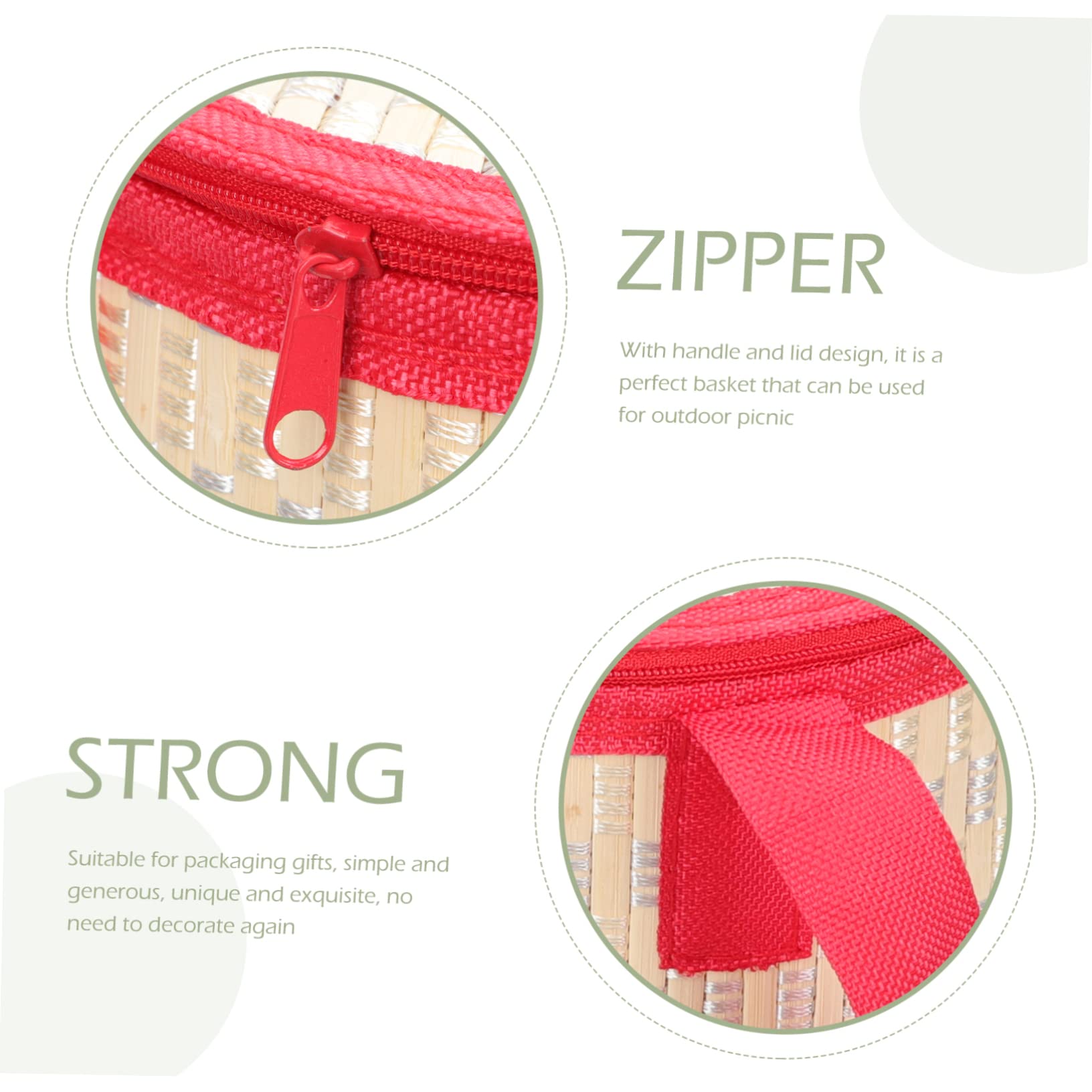 ifundom 2pcs Bamboo Storage Basket Packing Box Fruit Holder Egg Basket Cover Elegant Design