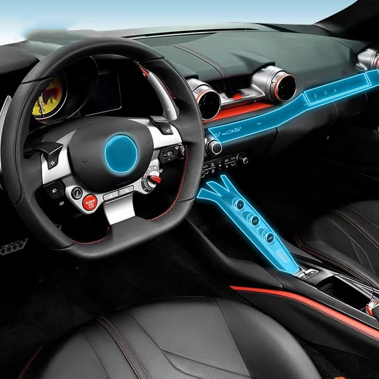 Film de protection transparent en TPU anti-rayures pour Ferrari 812