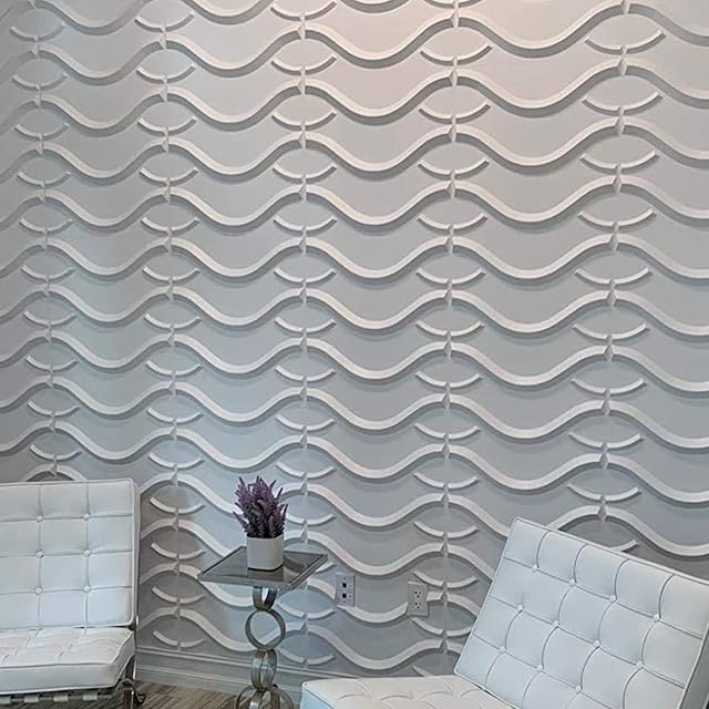 Art3d Decorative 3D Wall Panels in Modern Wall Design, 19.7"x19.7" Matt White (12 Pack)