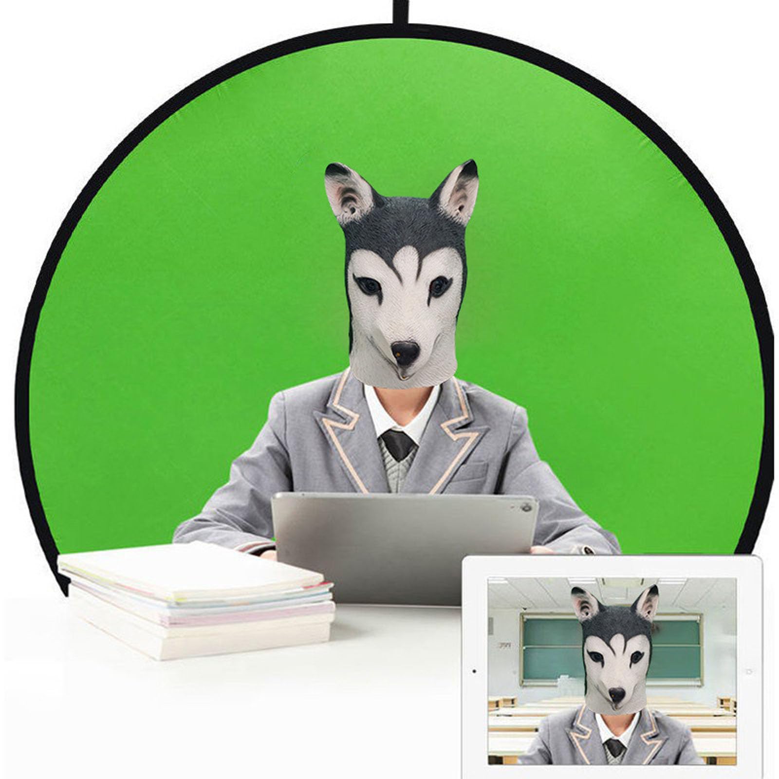 Live Streaming Sedia Pieghevole Fotografia Studio Sfondo Doppio Lato Panno Schermo Verde Sostituzione Sedia Sfondo