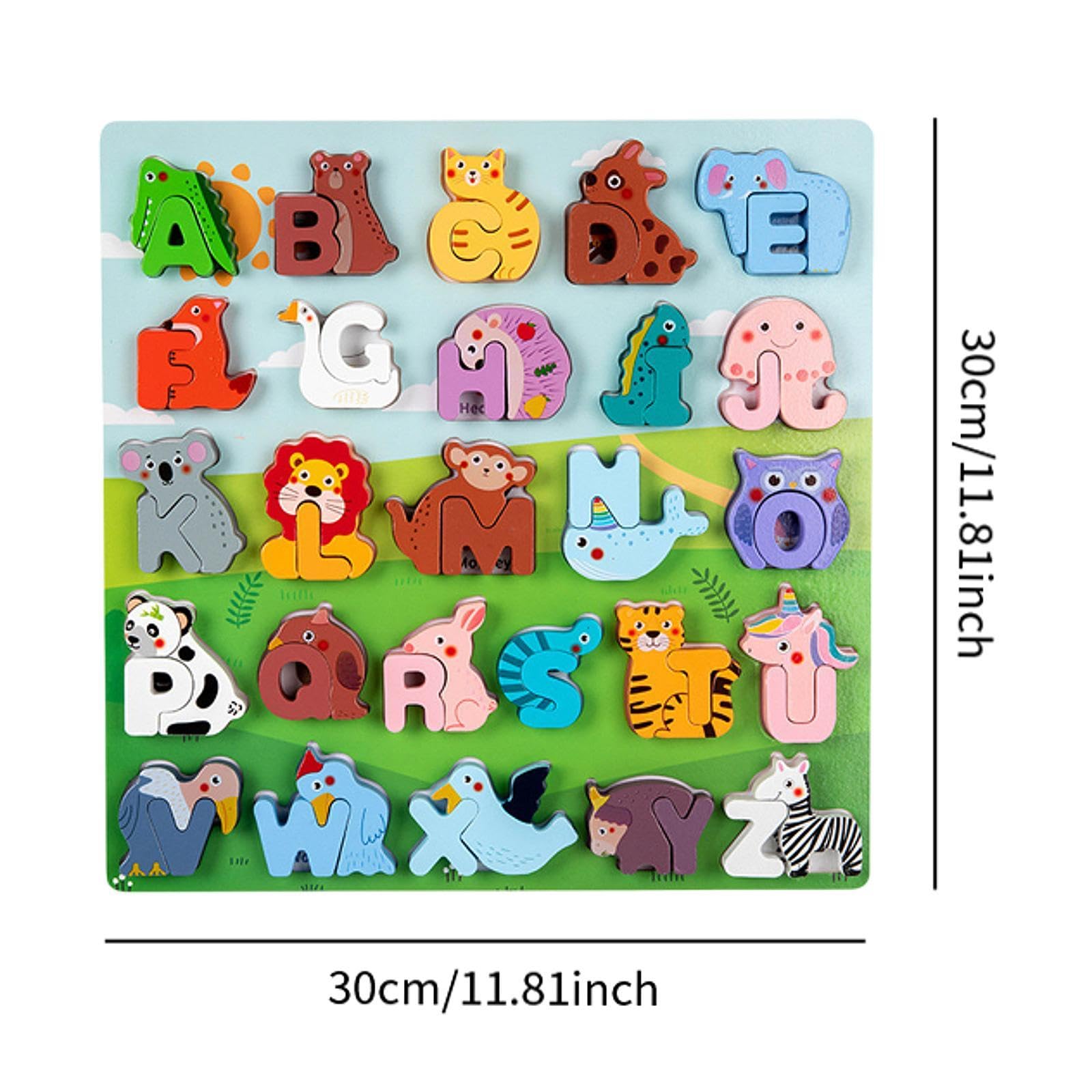 Puzzle-Spielzeug, Alphabet-Matching-Spiel, Tier-Buchstaben-Matching-Puzzle mit Tiermotiv für Vorschulkinder