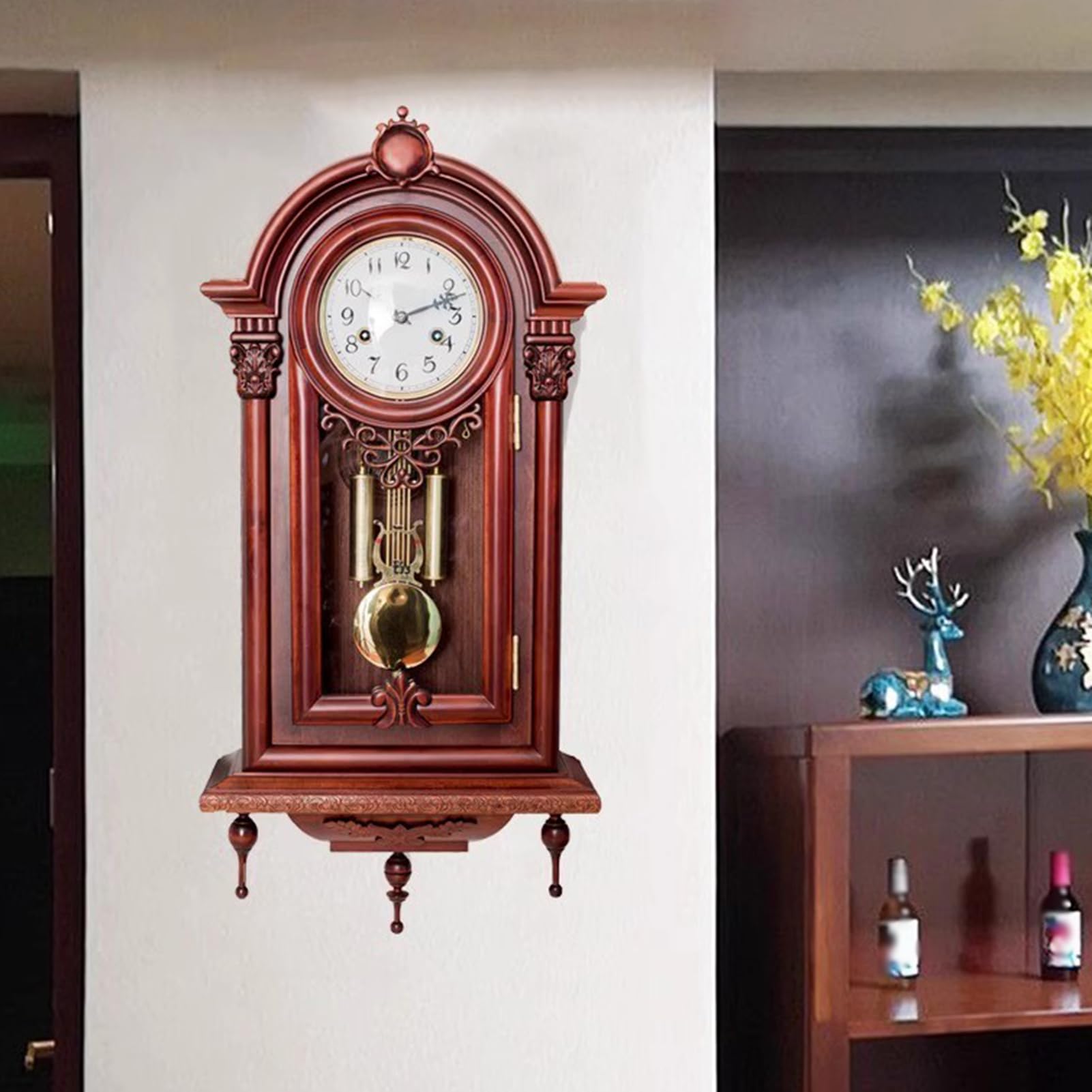 壁掛け振り子時計 黒 木製 約60cm 楽天市場】振り子時計 振り子時計 掛け時計 掛時計 壁掛け時計