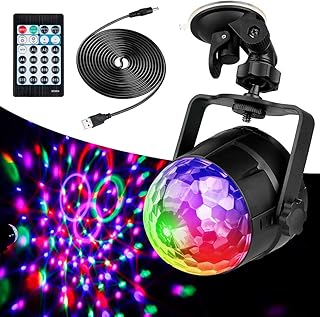 Anpro Disco Lights, Sound Activated LED Disco Ball Lights with 4m USB Cable and Suction Mount, Remote Control Party Lights for Kids Birthday, Home Party, Bedroom Decoration