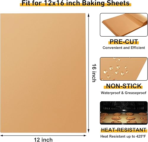 Miniatura 3 de 200 hojas de papel pergamino, 12 x 16 pulgadas, desechables para freidora de aire, papel pergamino precortado antiadherente para hornear, papeles de