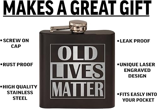 Miniatura 3 de Rogue River Tactical Funny Old Lives Matter - Juego de regalo de jubilación de acero inoxidable, juego de regalo en caja de alta calidad, color