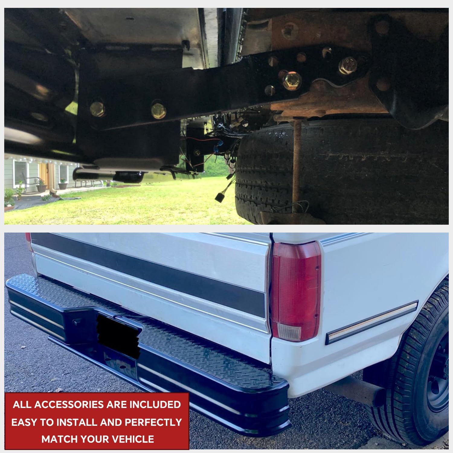 Rear Bumpers Mount Kit Compatible with 1973-2000 Chevy Dodge Ford F/S Truck Replace# 92230