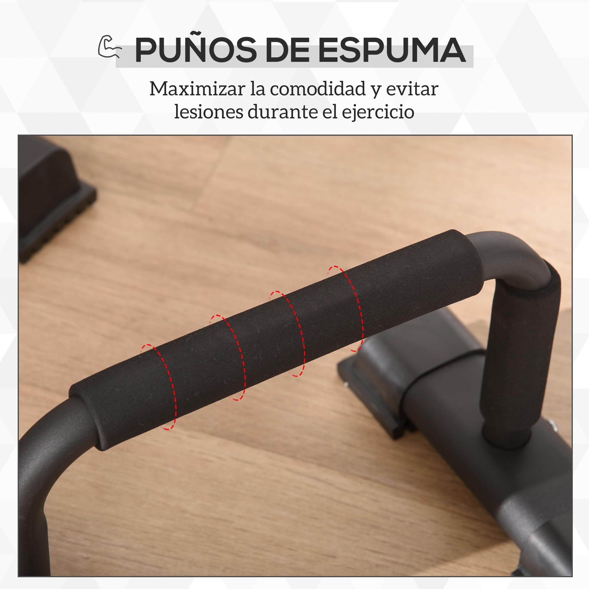 HOMCOM Barras Paralelas de Acero para Calistenia con Alfombra Antideslizante y Empuñaduras Acolchadas Negro 36x25x20 cm