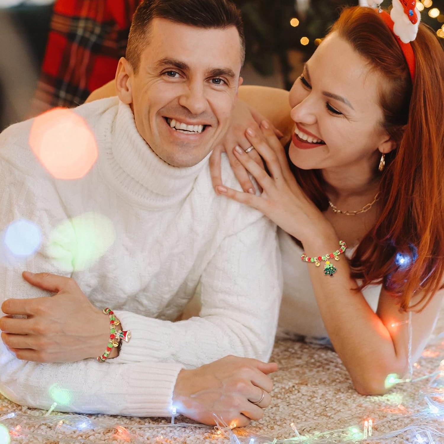 2pcs Christmas Charm Bracelet, Adjustable Holiday Bracelets Delicate Christmas Jewelry for Women - Image 7