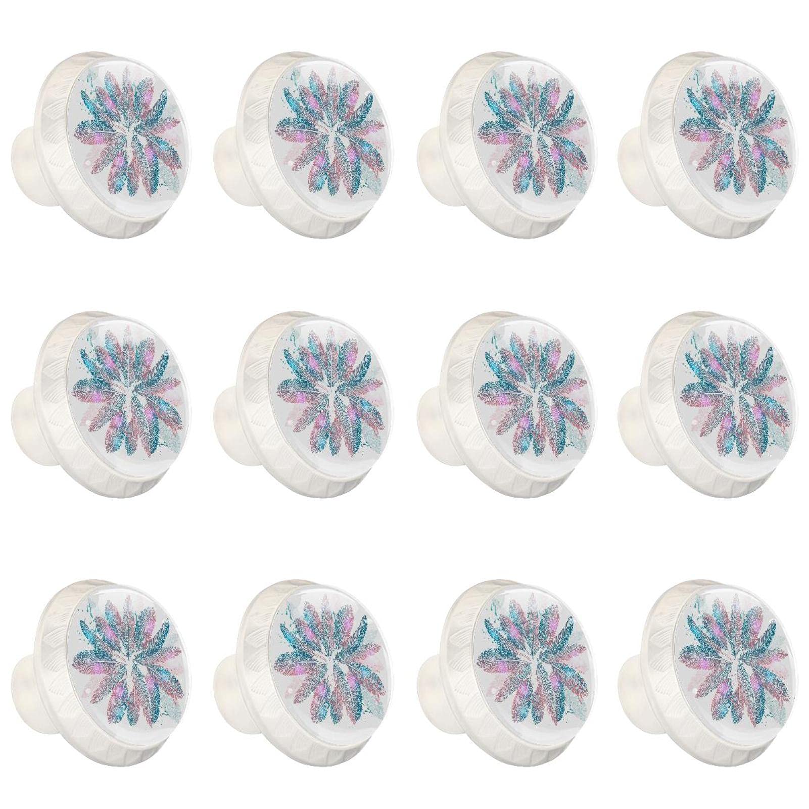 Boutons de meuble ronds plume lot de 12 poignées pour tiroir et armoire de cuisine