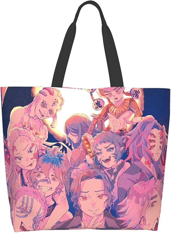 Amazon 鬼滅の刃 鬼舞辻 無惨 黑死牟 继国 巖胜 童磨 猗窝座 玉壺 妓夫太郎 堕姫 獪岳 朱紗丸 ショルダーバッグ ハンドバッグ 斜め掛けバック カバン 大容量 軽量 耐久性 通学 通勤 遠足 男女兼用 ワンショルダーコンビニエンスバッグ シューズ バッグ