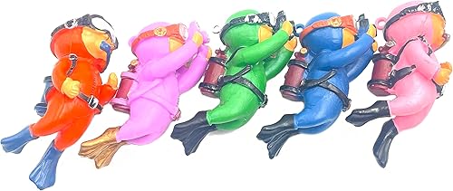 Miniatura 3 de 5 piezas de decoración flotante para pecera, lindo buceador acuario, decoración de pecera, acuario, accesorios de adorno para buzo