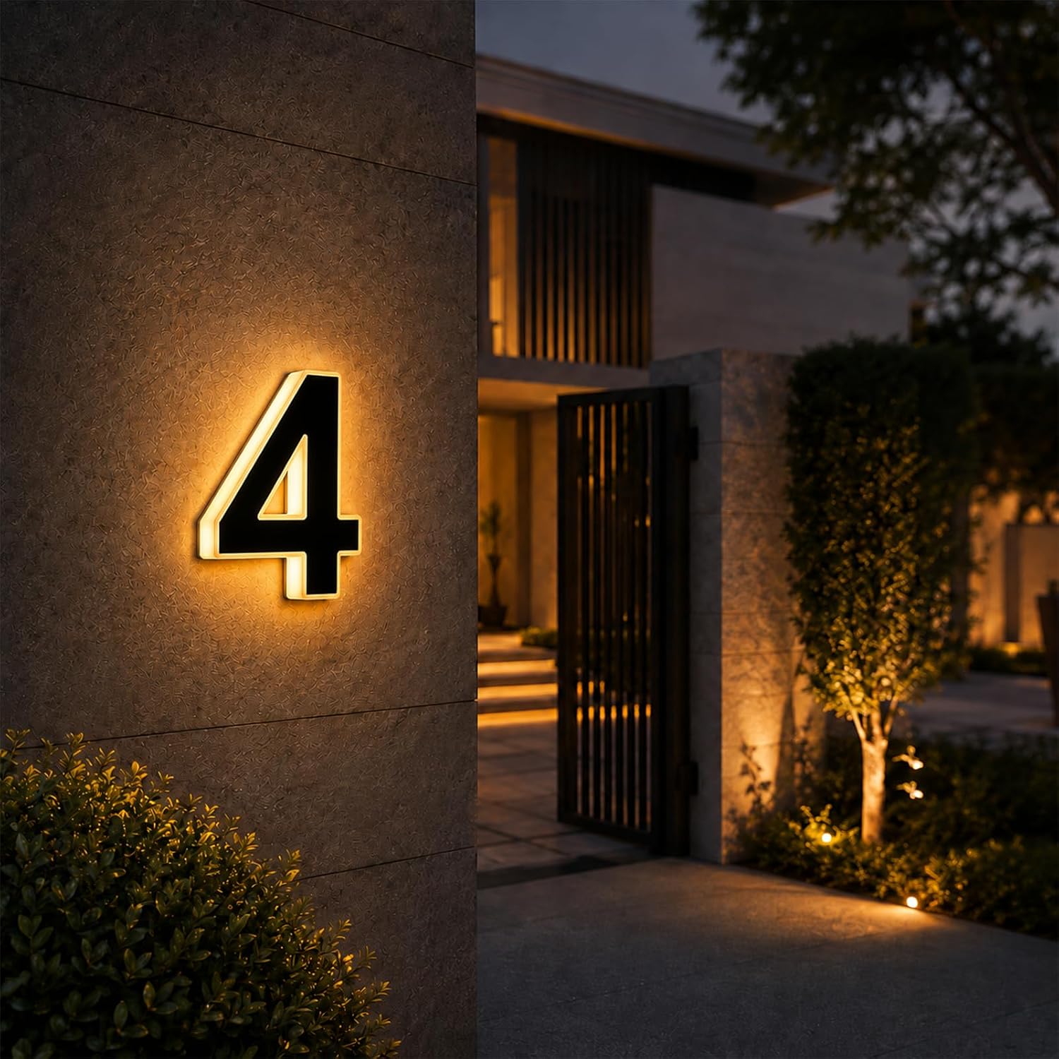 4.7" Solar House Numbers for Outside (Black-4)