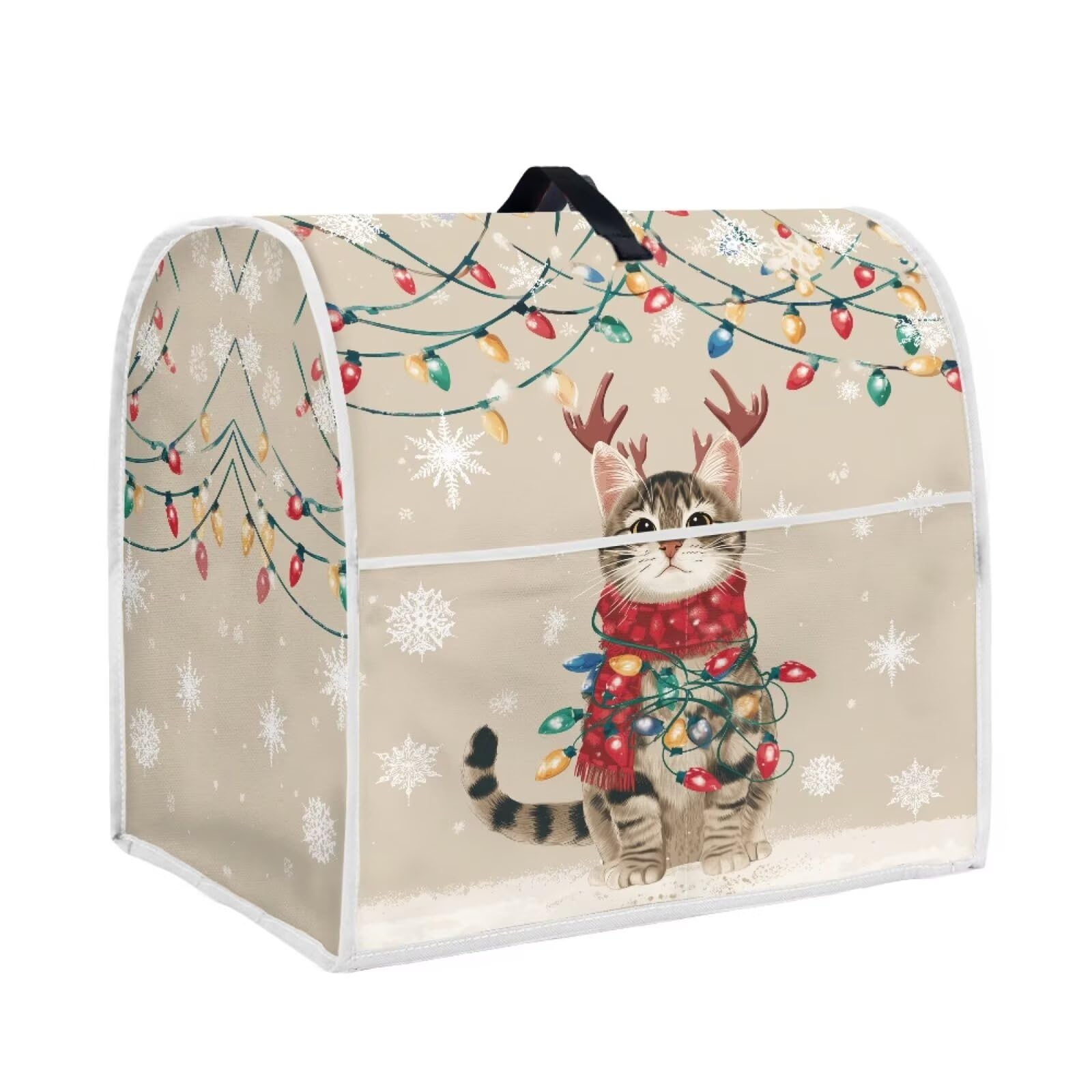 chaqlin Christmas Cat Stand Mixer Cover for Kitchen Food Mixer Cover Kitchen Blender Covers Stain Resistant Stand Covers with Pocket