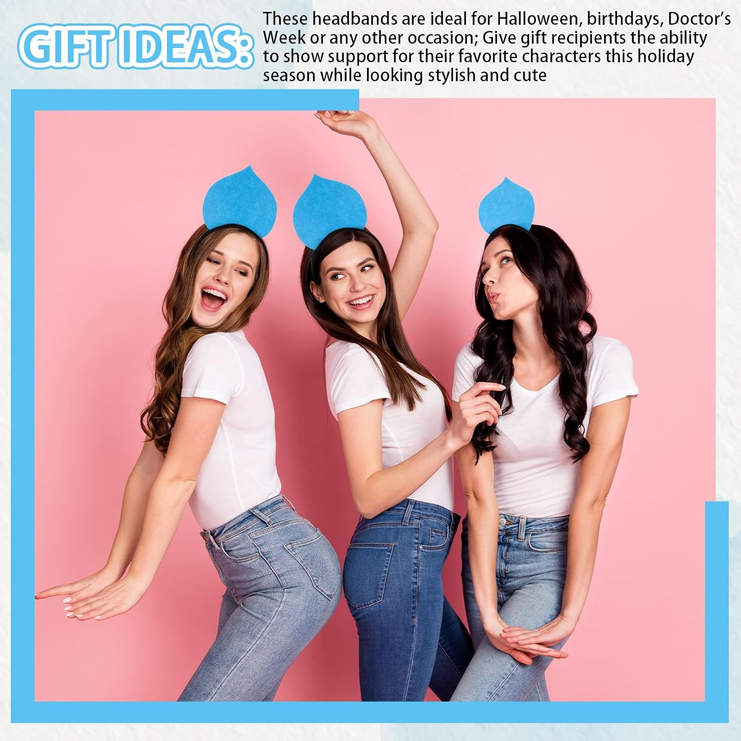 Hoteam Blue Wig Crazy Hair Headband Costume Blue Headband Spirit Accessories for Halloween Cosplay Party - Image 4