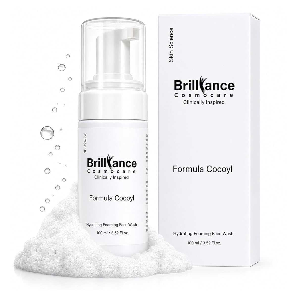Brilliance Foaming Face Wash 100ml with 1% Salicylic Acid, Ceramide & Vit C