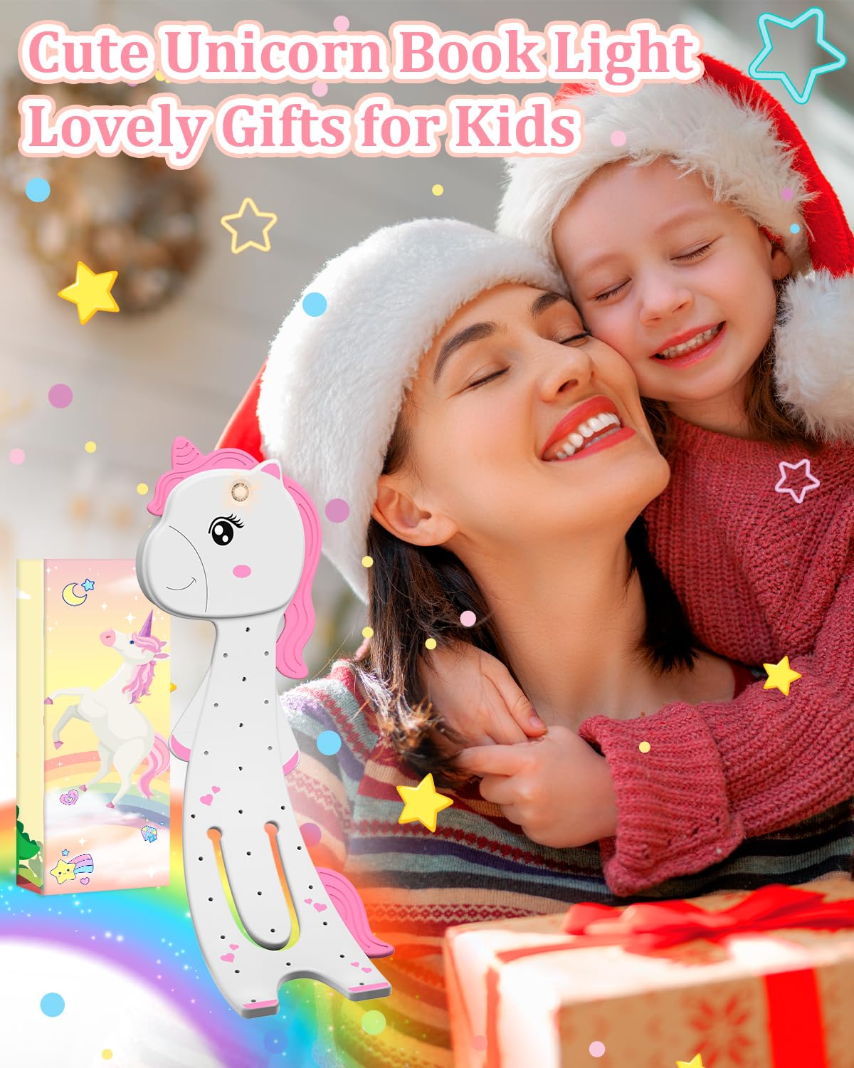 EastPin Stocking Stuffers for Girls Book Light, Unicorn Reading Light for Book Lovers, Cute Bookmarks Small Reading Light for Books in Bed, Christmas Birthday Gifts for Girls Daughter