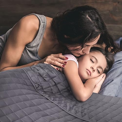 BedsPick Manta con peso, bolsillos más pequeños (2 x 2 pulgadas), manta con peso para niños con cuentas de vidrio sin plomo, 48 x 72 pulgadas, 15