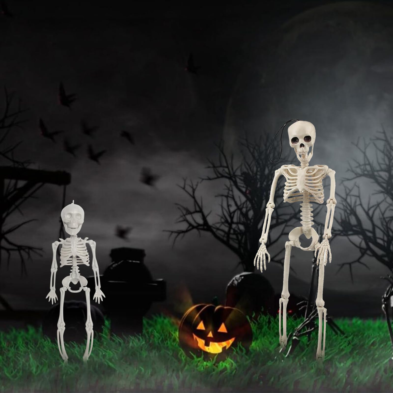 Guirlande 16 Squelettes Articulés - Décorations Halloween