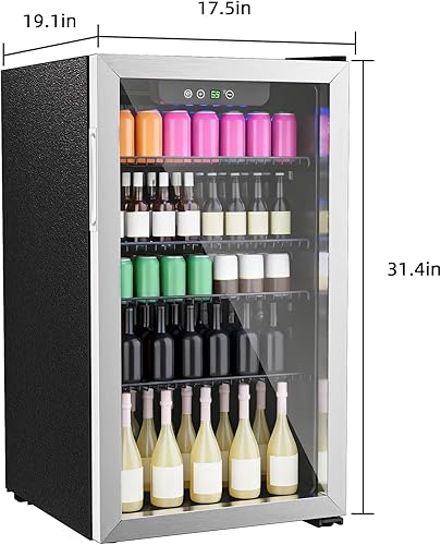 Miniatura 40 de Refrigerador compacto para bebidas, 24 latas/0.9 pies cúbicos con puerta frontal de vidrio para refrescos, cerveza o vino, refrigerador pequeño para
