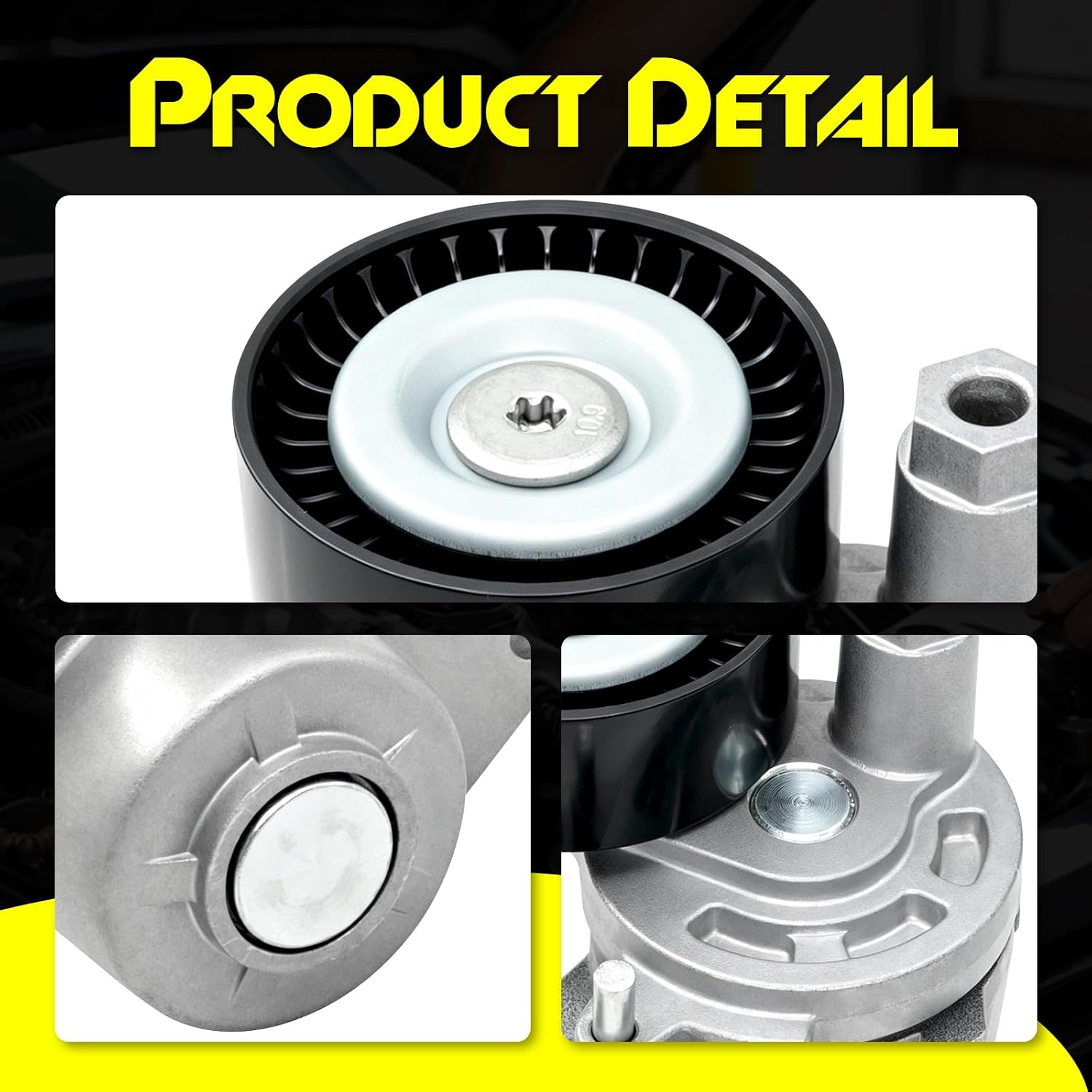 Belt Tensioner Assembly with Pulley, Compatible with Nissan Altima 2013-2018, Rogue 2014-2020, L4 2.5L, Replace# 19553TA0A, 119553TA0B