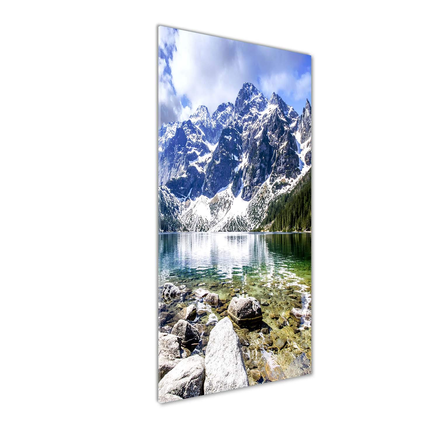 Décoration murale tableau peinture sur verre trempé 50x125 cm Tulup paysage Tatras