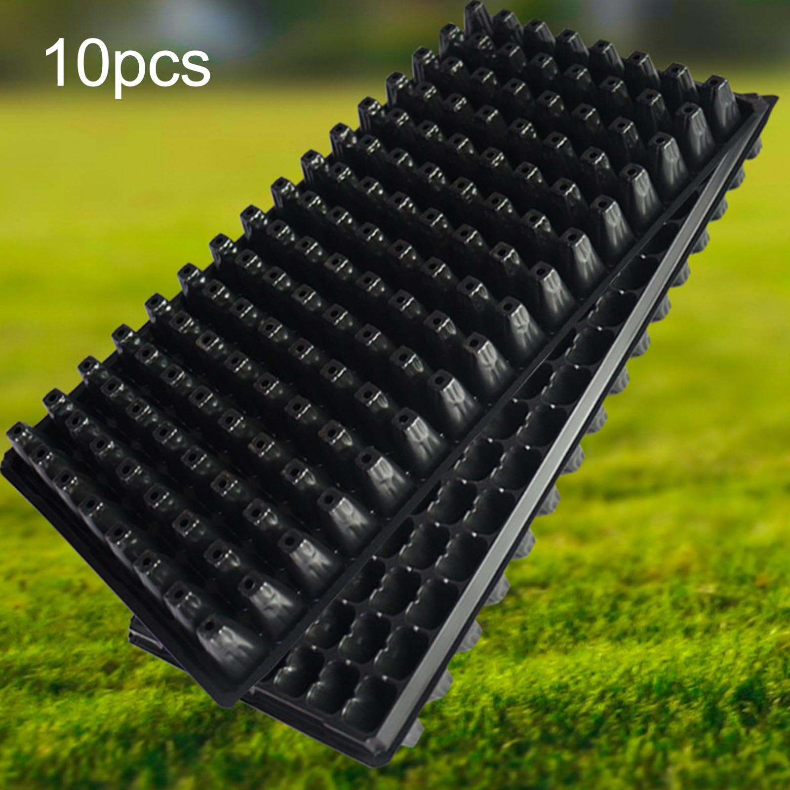 Perfeclan 10 Piezas Bandejas de Propagación para Semilleros con 128 Cavidades y Canales de Absorción Hechas de PP Reutilizables Recomendadas para Jardín E, 80g