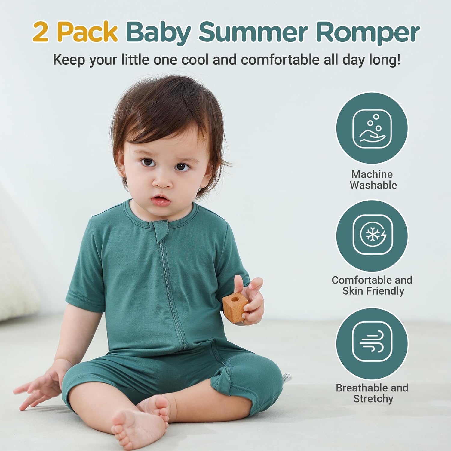 Baby Boys Girls Romper Short Sleeve Summer Jumpsuits - Image 5