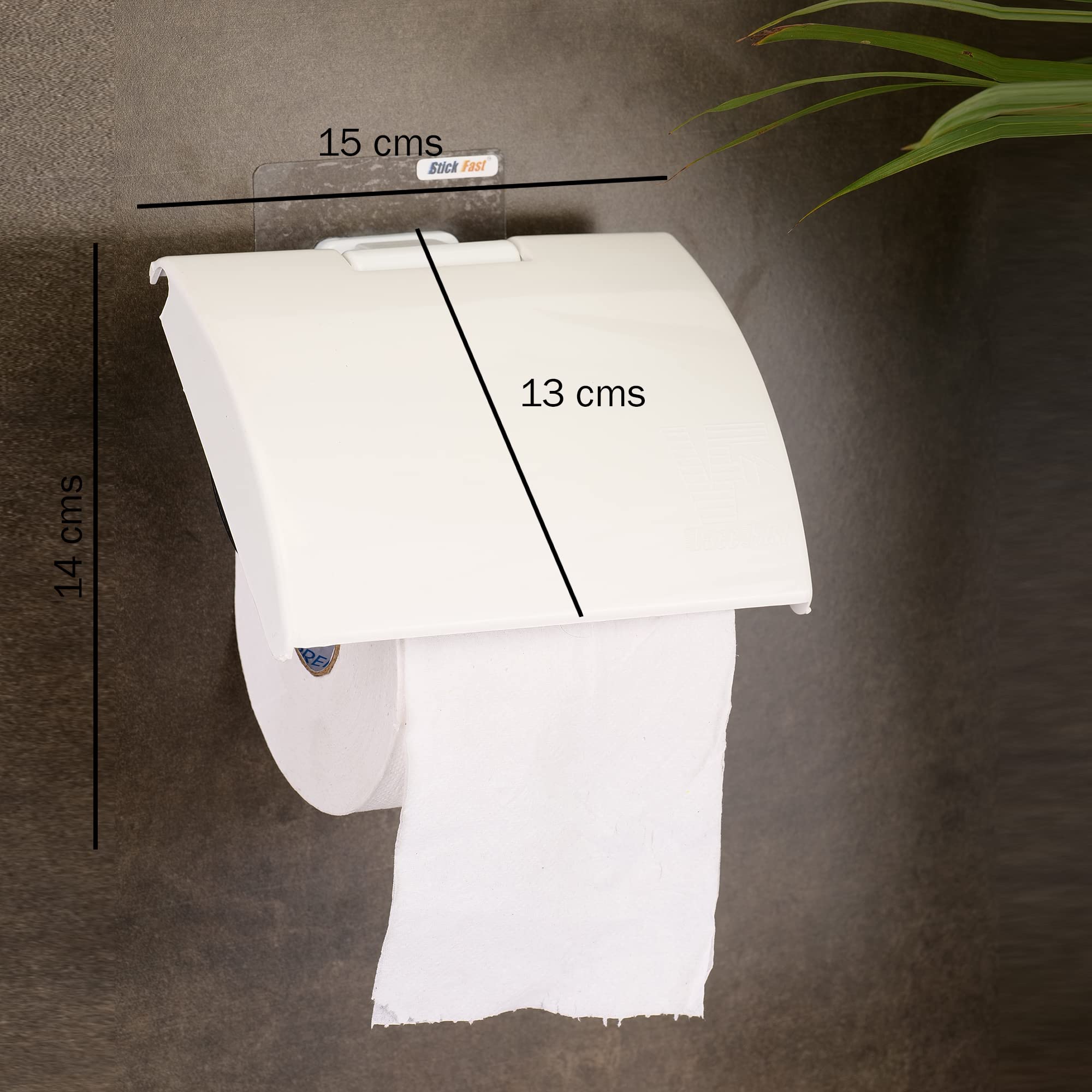 Stick Fast Self-Adhesive Toilet Paper Holder with 3M Sticker for Wall Mount Tissue Paper Roll Dispenser for Kitchen & Bathroom -White 1