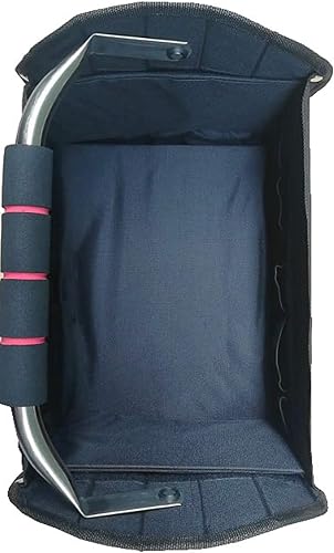 Miniatura 2 de Bolsa de mano rosa multiusos plegable de boca ancha con mango de acero. Ideal para mejoras del hogar/herramientas de contratistas. Bolsillos de